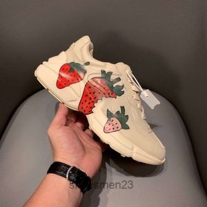 Коробка известного модельера Rhyton Mouth Shoes Multi Sneaker Color Мужские размеры Кроссовки Классические волны Роскошные кружевные Chaussures Женская обувь 34-46 XSFN