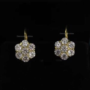 925 Silver Earrings Antique European Cut Diamond Cluster Earring Vintage Women Stud Engagement Fine Jewel