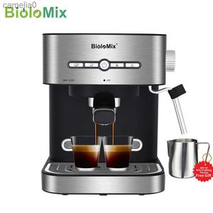 Cafeteiras BioloMix 20 Bar 1050W Semi Automática Máquina de Café Espresso Cafeteira com Batedor de Leite Cafetera Cappuccino Água Quente VaporL231219