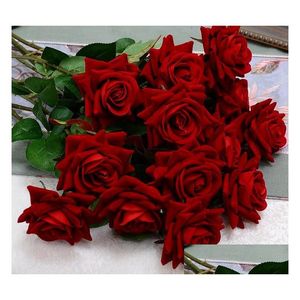 Flores decorativas grinaldas francês romântico artificial rosa flor diy veet seda para festa casa casamento decoração de férias gb527 dr dh0vg