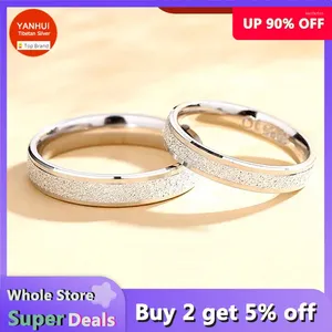 Wedding Rings Cool Unisex Frosting Ring High Quality 18K White Gold Color Stainless Steel For Women Men Fashion Jewelry Lover Gift