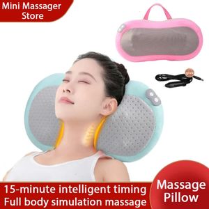 Massera nackkudde Cervical Massage Pillow Heating Electric Neck Massager Neck axel och rygg multifunktionell plug-in Electric Massage Pad 231218