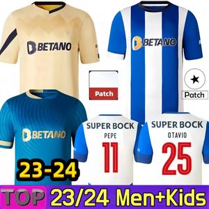 4XL 3XL 2023 2024 FC Portos Futebol Jerseys CAMPEÕES PEPE SERGIO OLIVEIRA MEHDI LUIS DIAZ MATHEUS Treinamento Fãs Jogador Versão 23 24 Camisas de Futebol Kids Kits