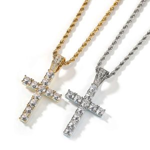 colar cadeia de moissanita novo cross cross personalizada lateral lateral conjunto pingente pingentecuban cadeia hip hop personalidade jóias moissanite diamante