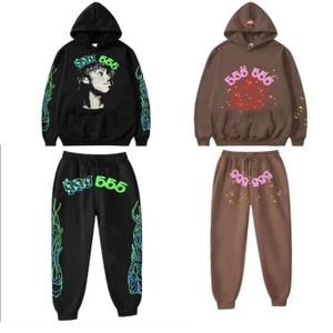 SP5der Hoodie Mens Tasarımcı Hoodie Trailtsuit Swearpants Genç Thug Fashion Street Giyim Suit Spor Seti Kadın Yüksek Kaliteli Köpük Baskı Sweatshirts S-2XL