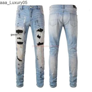 Cat Amari 6523 amirl Street amirlies am es amis blå imiri amiiri byxor am high designer kläder jeans es trasiga jeans denim skägg heta diond graffiti jeans slim f wqg5