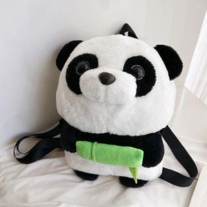 Mochila Panda Pelúcia Crianças Adulto Moda Animal Bonito Casual Simples Alça Ajustável Kawaii Meninas Meninos Bolsa