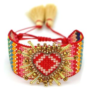 Go2Boho Miyuki 3D Heart Armband Bohemian Armband Pulseras Mujer Moda 2019 Women Armband Jewelry Boho Chic Handmade Loom Beads C237C