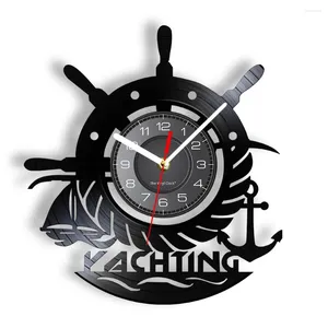 Wall Clocks Nautical Anchor Sailors 3D Record Watch Yachtsman LED Lamp Living Room Decoration Seascape Gift