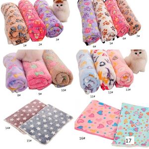 Haustiere Winterdecke Floral Haustier Schlaf Warm Pfotenabdruck Handtuch Hund Katze Welpe Fleece Weiche Hundedecke Multi-Größe 12 LL