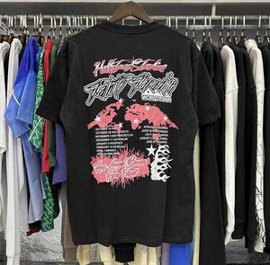 Tasarımcı Gömlek Erkek Tişörtleri Hellstar Gömlek Kısa Kollu Tee Off Beyaz Gömlek Kadınlar Yaz Yüksek Kaliteli Sokak Giyim Hip Hop Moda Giysileri Mektup Baskı S-XL