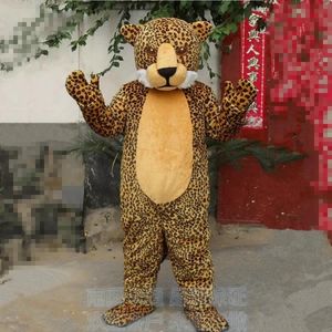 Kostymer Leopard Mascot Costume Plysch Leopard Suit Halloween Carnival Cheetah Performance Props for Unisex Adult Cartoon Outfit