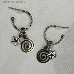 Dangle Kronleuchter Star Girl Y2K Spiral Vortex Anhänger Ohrringe für Frauen Vintage Evil Eye Cross Heart Edelstahl Eardrop Schmuck Accessoryl231219