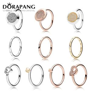 Dorapang 925 Srebrny pierścionek Srebrny Pierścień Moda Popularna Pierścień Weddna dla kobiet miłośnicy w kształcie serca Pierścienie autografy DIY Jewelry236h