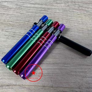 New Colorful Aluminium Alloy Dugout Pipes Dry Herb Tobacco Filter Handpipes Spring Cigarette Holder Portable Smoking Catcher Taster Bat One Hitter Hand Tube