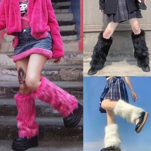 Shoe Parts Accessories Furry Leg Warmers Fur Socks Women Fur Leg Warmers Jk Boots Socks Girls Boot Cover Harajuku Fur Winter Spice Foot Warming Cover 231218