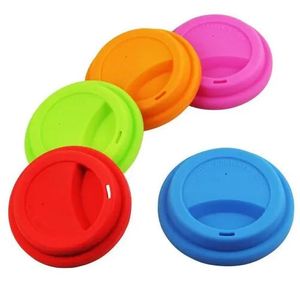 100pcs/lot 9cm Reusable Silicone Coffee Milk Cup Mug Lid Cover bottle lids For other material cups LL