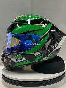 Шлемы Мотоциклетные шлемы SHOEI X14 Шлем XFourteen R1 60th Anniversary Edition Зеленый анфас Racing Casco De Motocicle