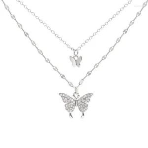 Pendant Necklaces -selling Shiny Necklace Ladies Exquisite Double Layer Clavicle Chain Jewelry For Gift