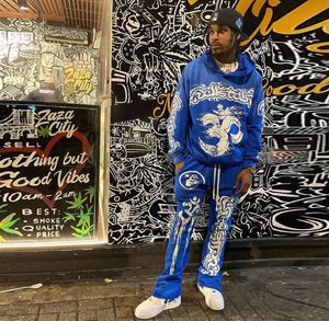 Moda Trend Hellstar Hoodie Blue Red Y2K Terzinin Erkek Sweatshirts Pant Hell Hellstars Kapşonlu Kazak Hoody Tasarım Hip-Hop Giyim