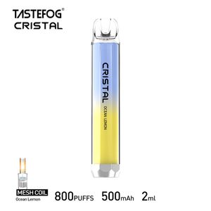 Wholesale 800 Puffs Disposable Vape Tastefog Crystal 800 Puffs 2ml 550mAh Electronic Cigarette Tpd Certification 10 Flavor Fast Delivery