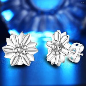 Stud Earrings Product Silver Plated Jewelry Cute Korean Lotus Flower For Women Gold Color Small Earings Girls Gift