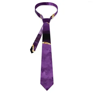 Bow band marmortryck slips lila och guld affär hals unisex vuxen cool mode slips tillbehör kvalitet grafisk krage