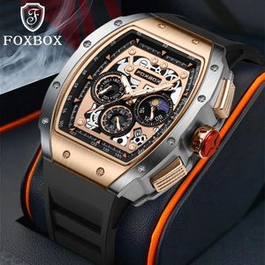 ساعة معصم Relogio Maschulino Lige Men يشاهدون Foxbox Brand Waterproof Quartz Wristwatch للتاريخ الرياضي على مدار الساعة ساعات الذكور 231219