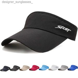 Visorlar Moda düz renkli UV koruma güneş şapkası kadınlar yaz güneş kremi vizör şapka sporu tenis golf caya c boş üst hatl231219