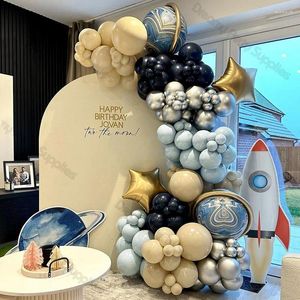 Party Decoration 136pcs Outer Space Balloon Garland Kit Navy Blue Star 4D Agate Galaxy Themed Arch Boho Birthday Baby Shower Decor