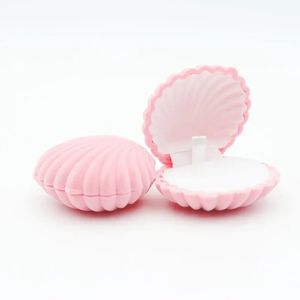 Caixas de jóias 1 pcs 5 cores rosa shell linda caixa de anel de noivado de casamento de veludo para brincos colar pulseira jóias exibir caixa de presente titular 231219