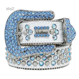 Belts Designer Bb Simon Belts for Men Women Shiny diamond belt Black on Black Blue white multicolour with bling rhinestones as gift J3HY