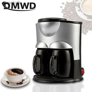 Kaffebryggare DMWD 1/2 kopp hushåll dropp kaffebryggare automatisk amerikansk kaffemaskin mini tekanna bärbar cafétillverkare med cup office 220vl231219