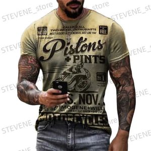 Herrt-shirts nya vintage motorcykel t-skjortor för män 3d tryckt cyklisten herr t-shirt vintage överdimensionerad kort ärm moto toppar tee skjorta män t231219