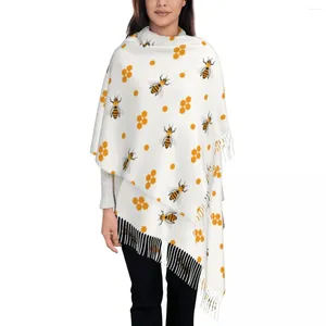 Scarves Bee Insect Scarf For Womens Winter Fall Cashmere Shawls And Wrap Golden Cartoon Cute Long With Tassel Daily Wear