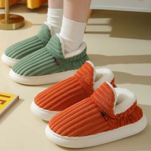 Slippers Female Warm Cotton Shoes Winter Men Korean Style Solid Colour Indoor Non-slip Flats Lightweight Slippers Pantoufle Femme Hiver 231219