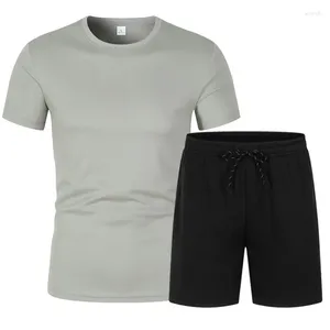 Herrspår 2023 Summer Sportswear Set Mesh Breattable T-shirt och shorts