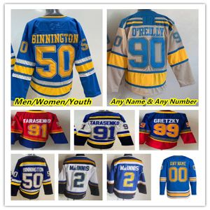 Vladimir Tarasenko Blaues Hockeytrikot Robert Thomas Pavel Buchnevich Kyrou Binnington Ivan Barbashev Ryan O'reilly Brayden Schenn Brett Hull 44