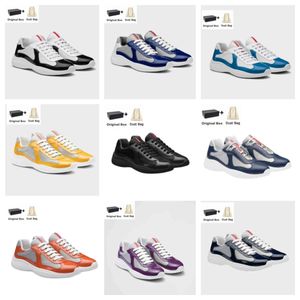 Designer Casual Shoes Runner Sports Shoes America Cup Low Top Sneakers Shoes Rubber Sole Fabric Patent Leather Mens Partihandel Discount Walking Luxurious Trainers