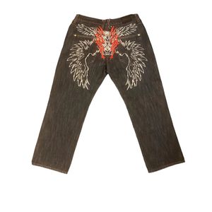 Jeans masculinos Vintage Y2K Hip Hop Fashion Street Rock High Wide Leg Pergui -Leggy Baggy Denim Straight Pants for Men Woman 231219
