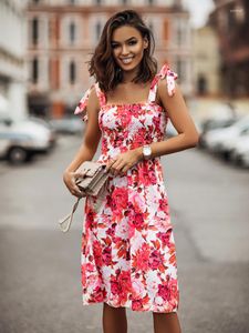 Casual Dresses Spring And Summer Amazon Chest Wrap Floral Dress Sling