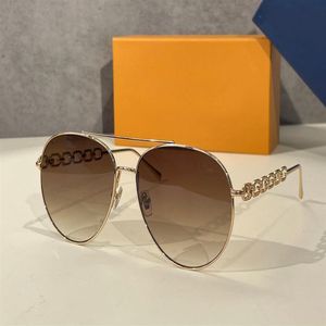 Gold Metal Pilot Sunglasses for Women Brown Shaded Sun Glasses Sonnenbrille Shades Designer Sunglasses gafas de sol UV400 Protecti269G