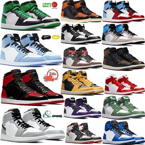 2024 Męskie buty do koszykówki 1 Designer Sneakers 1s Lucky Green Prototyp University Blue Black Toe Chicago Taxidian Unc igloo Palomino Womens Trainers