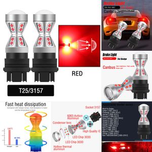 Nya dekorativa lampor 2st LED -bromslampor Blub Lamp 3157 3057 T25 för Dodge Caliber Challenger Journey Grand Carava Avenger Viper Ram 1500 2500 3500