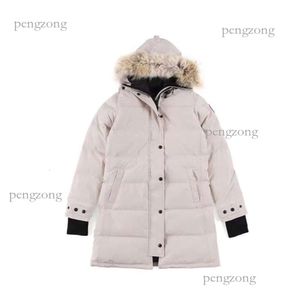 Designer canadense ganso de comprimento médio de comprimento Puffer Down Jacket Womens Down Parkas Winter WhiM Casats quentes de rua do vento 432 574