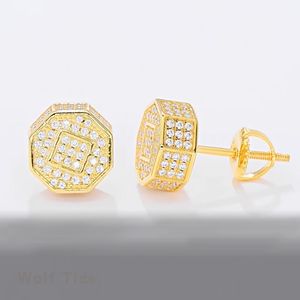 Real Moissanite Earring Studs for Women Men 0.79 Carat D Color 100% 925 Sterling Silver Rhombus Earrings Fine Quality Wedding Real Gold Plated Jewelry Gifts Bijoux