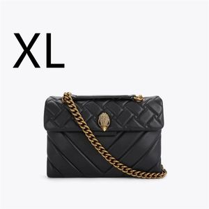 Kurt Geiger London Black Medium 26cm Cross Body Torby oryginalne skórzane torebki sprzęgło vintage łańcuchy komunikatorowe skórzane Tote Han2852