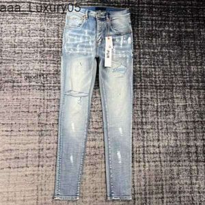 Men Amari High Amirl Patch Amirlies Erica AM överdimensionerade Amis Jeans Imiri Street Amiiri för Am -broderi Purple Ripped Jeansdesigner Hole Mens Denim New Fashion S 2RJ7