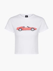 T-shirt 23SS Realizacja Par Women Designer T Shirt Red Car Digital Druku