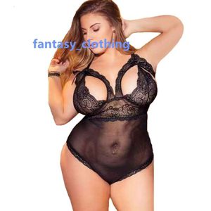 Mature women transparent plus size teddy bodysuits see through one piece lingerie for fat women